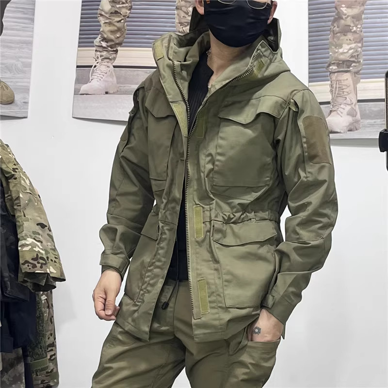 Kişi M65 Kamuflaj Takti̇ki̇ Uzun Gödəkçə