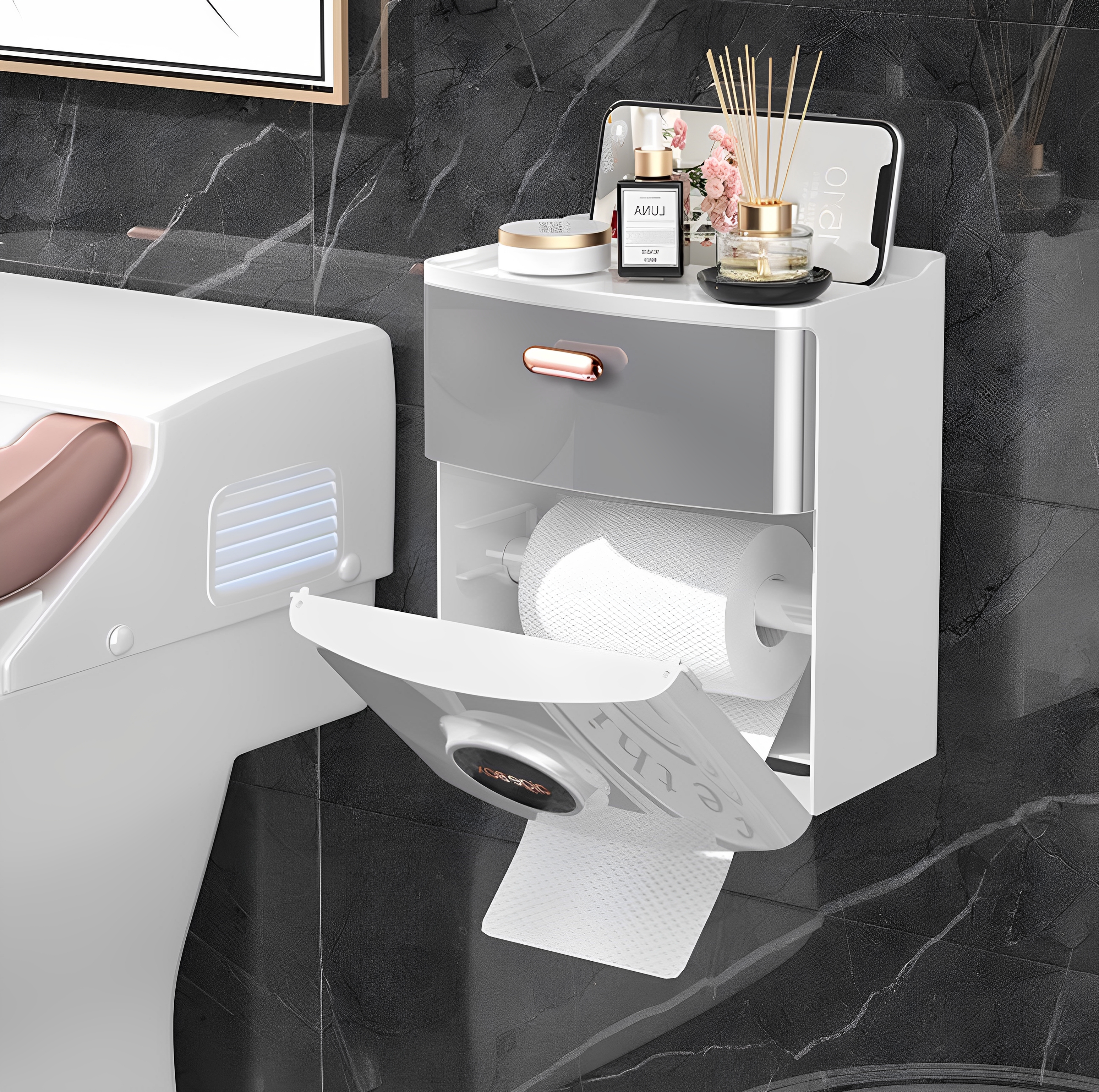 厕所放卫生纸的盒子卫生间纸巾壁