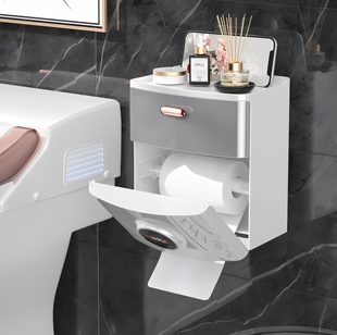 厕所放卫生纸的盒子卫生间纸巾壁挂式防水厕纸孔抽纸盒卷纸置物架