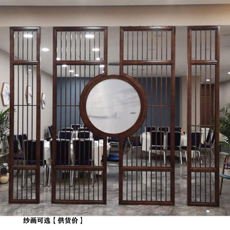 直销新款新中式实木镂空室内客厅酒店饭店火锅店装修花格玄关屏风