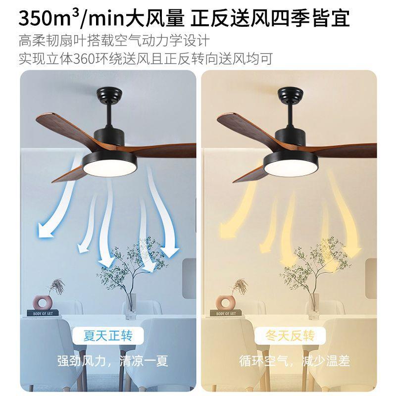 直销新款中古风实木风扇灯客厅大厅主灯餐厅电扇灯卧室房间静音变
