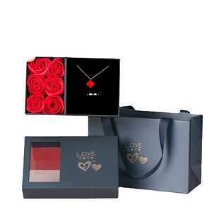 新款直销创誉首饰永生花玫瑰送人女礼盒情人节七夕生日戒指包装盒