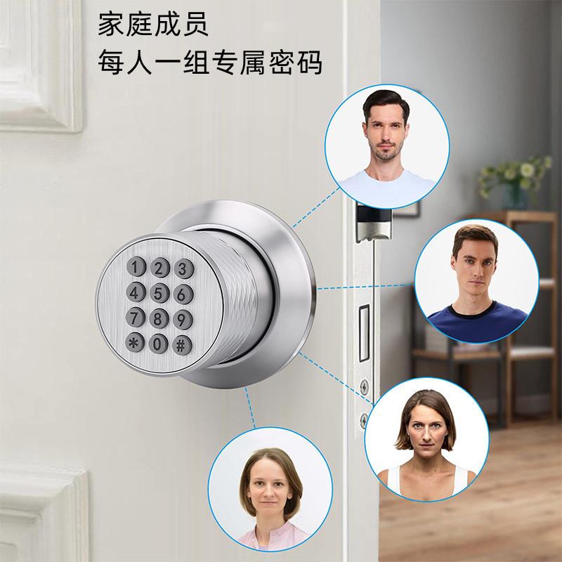 直销新款球形智能锁电子密码门锁室内门木门把手锁免改孔替换球形