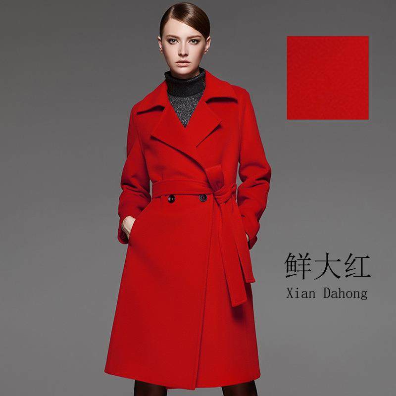 直销新款100羊毛双面呢布料 880g羊毛毛呢面料 秋冬素色羊毛大衣