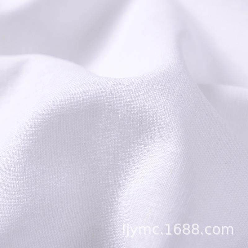 新款直销春秋亚麻棉女士衬衫服装窗帘面料漂白本白棉麻布190克麻