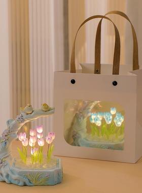 直销新款花鸟郁金香diy小夜灯 创意摆件桌面装饰工艺品节日氛围礼