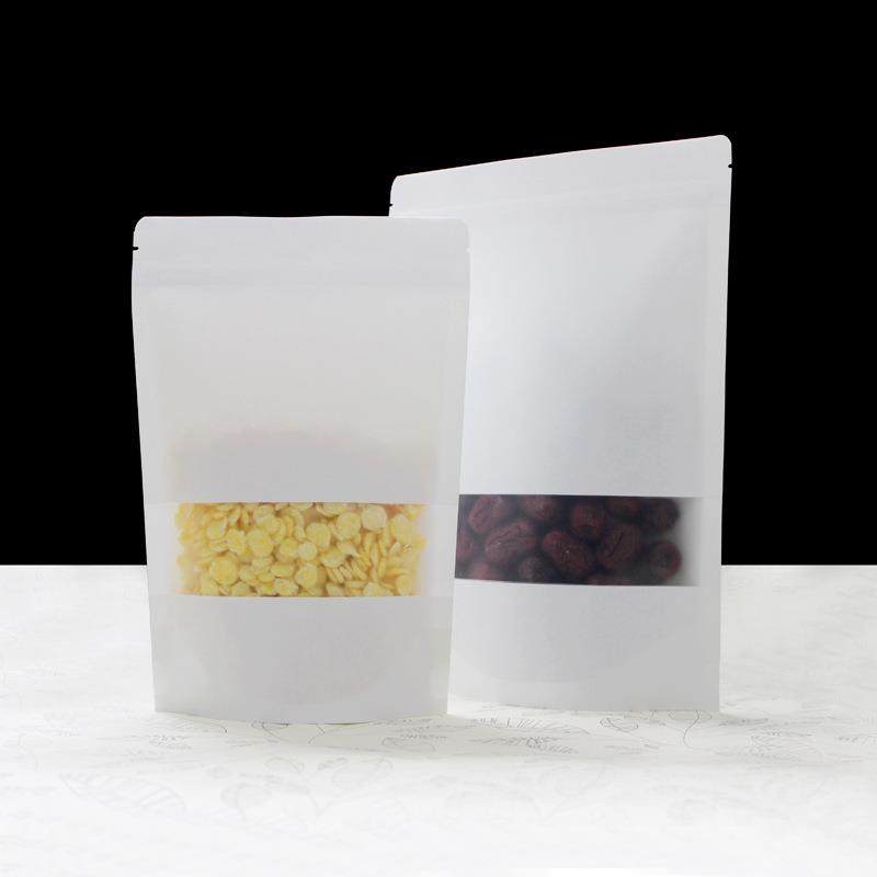 直销新款白色牛皮纸袋磨砂开窗自封袋食品自立袋木耳红枣包装袋全,包装,杂粮包装,淘宝优惠券,粉丝福利购,淘宝优惠卷