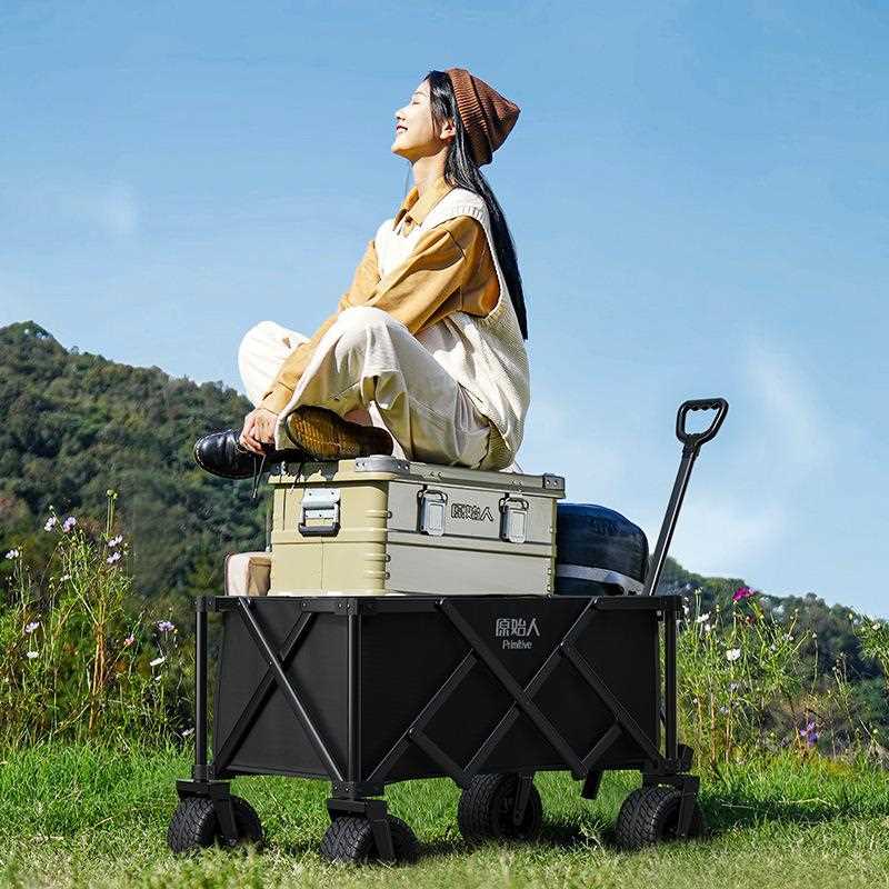 直销新款露营推车户外营地拖车超大可折叠手推野餐野营手拉车小拉