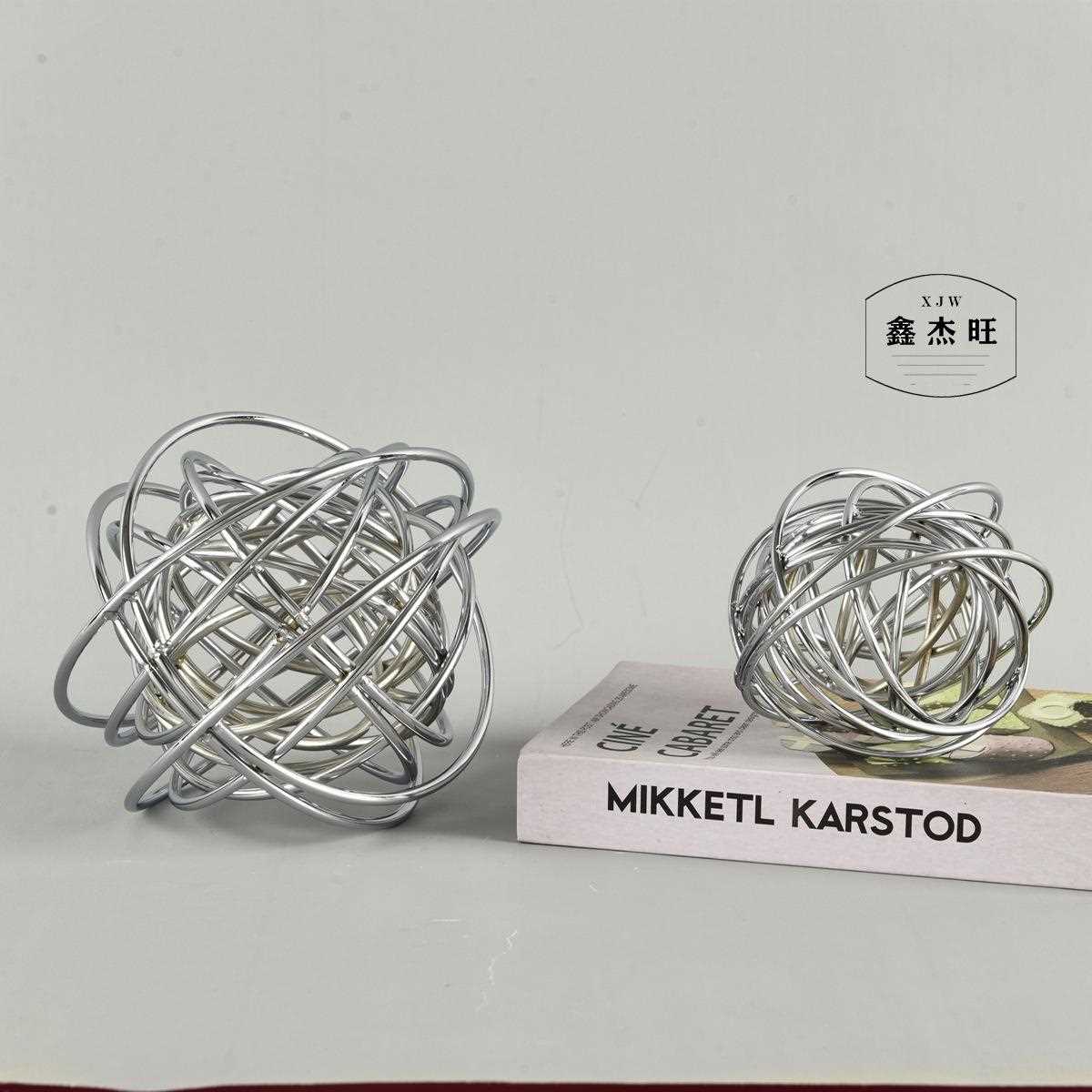 直销新款欧式轻奢金色金属摆件线球家居装饰现代简约工艺品现代简