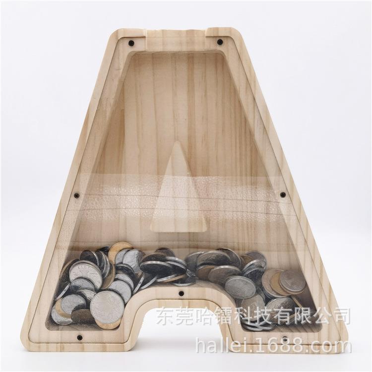 直销新款跨境速卖通26英文字母木质储钱罐工艺品 动物大象猫咪形