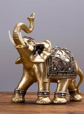 直销新款跨境欧式大象摆件树脂工艺品家居招财客厅电视柜装饰品