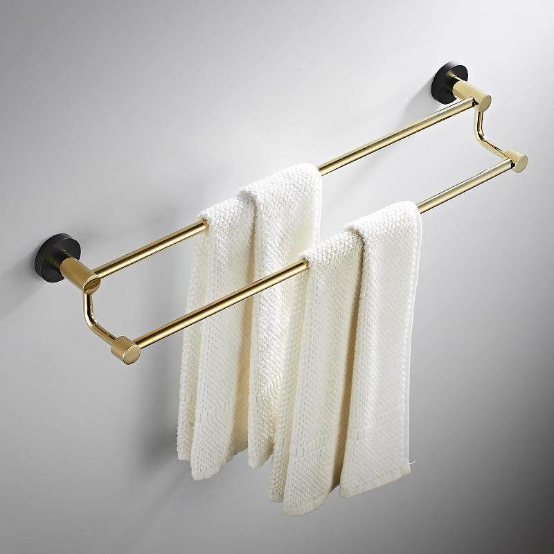 新款直销新款黄铜黑金浴巾架置物架壁挂式卫生间毛巾架套装卫浴五,家装主材,毛巾环,淘宝优惠券,粉丝福利购,淘宝优惠卷