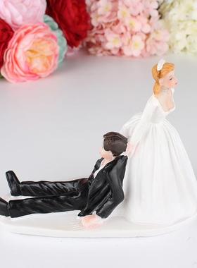 直销新款创意西式婚礼蛋糕人偶 逃不掉的新郎蛋糕摆件装饰品情人