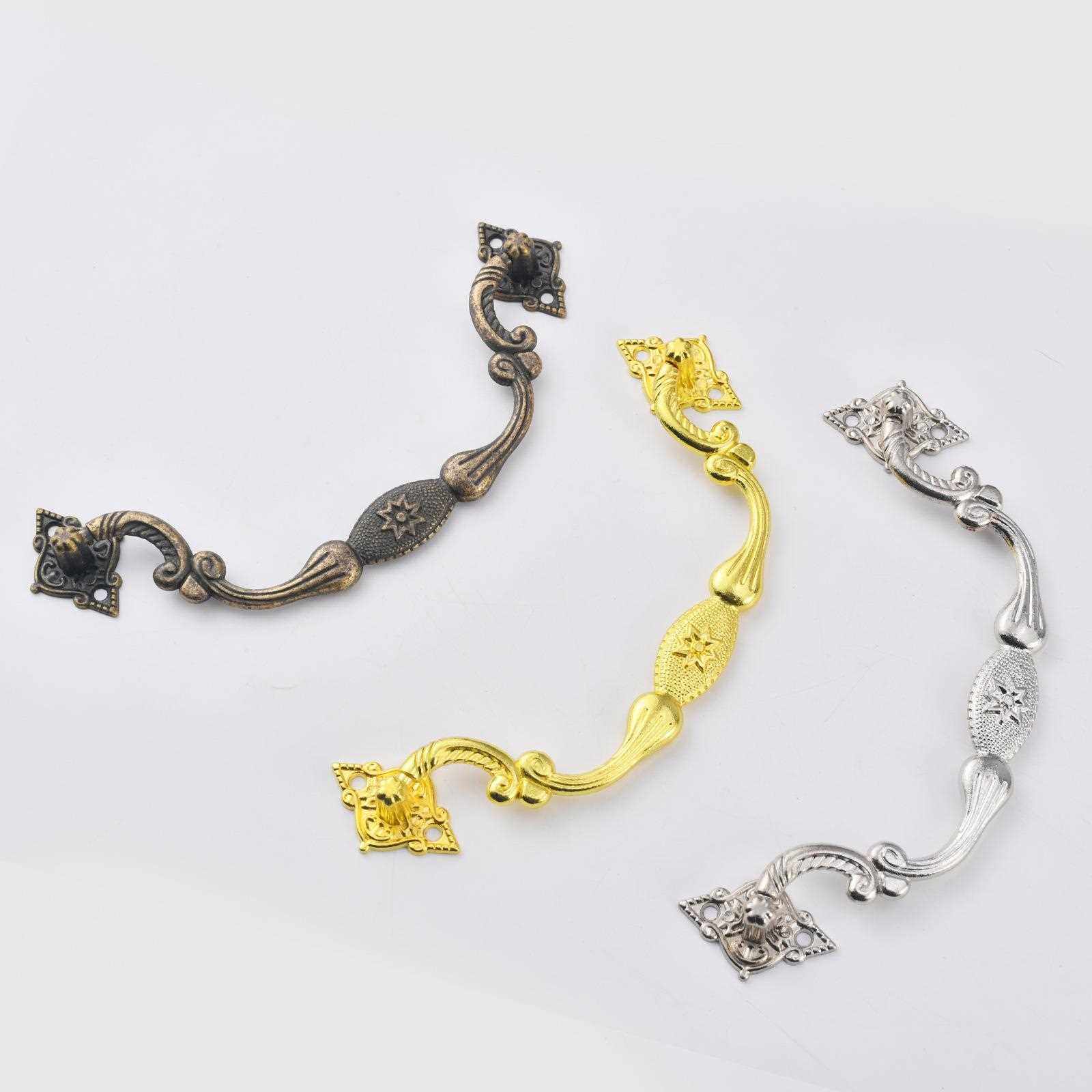 直销新款胖款仿古八星合金拉手首饰盒提手复古把手木盒礼盒酒盒提,住宅家具,拉手,淘宝优惠券,粉丝福利购,淘宝优惠卷