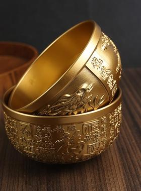 直销新款黄铜百福聚宝盆办公室家居桌面创意摆件纯铜龙凤呈祥聚宝