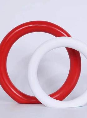 直销新款现代简约创意圆圈树脂艺术摆件样板房酒柜电视柜客厅家居