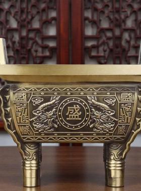 直销新款黄铜制作 百盛鼎 铜鼎 千秋鼎 方鼎 现货供应 千秋盛鼎