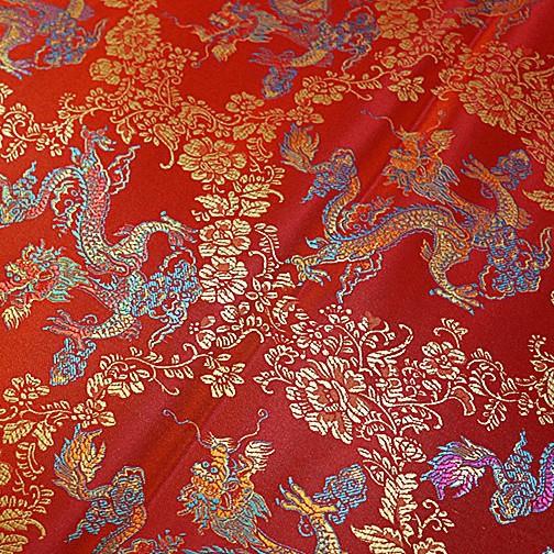 直销新款中国风龙 直销 彩龙大龙织锦缎 服装面料唐装包装缎面