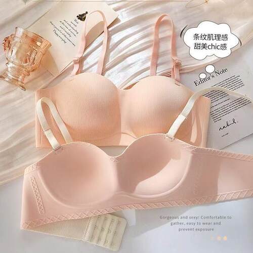 新款直销抹胸内衣女小胸聚拢收副乳无钢圈夏季防走光裹胸无痕薄款