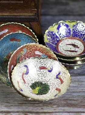 直销新款尼泊尔佛事用品直供果盘铜制供水碗家用供奉精美果盘摆件