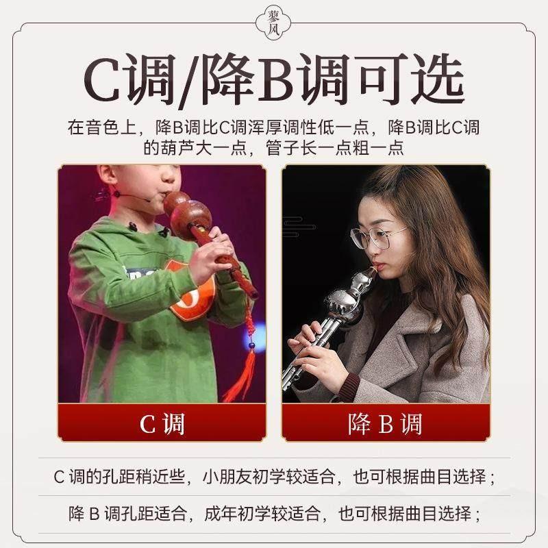 葫芦丝乐器小学生专用儿童c调降b调初学者入门演奏七孔胡芦丝乐器