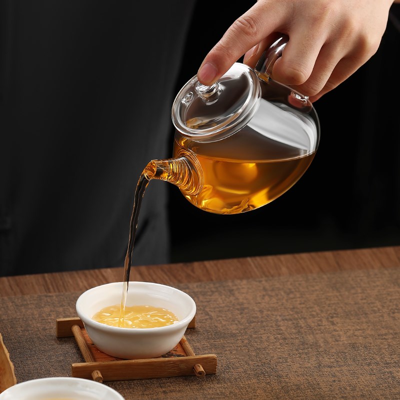 玻璃小茶壶一人用办公室泡茶小壶家用高档个人泡茶专用耐高温茶具