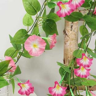 饰遮丑花藤室内外管道绿叶假花条墙面吊顶藤条 仿真牵牛花空调管装