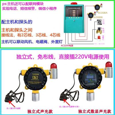 实验室氧气含量浓度检测仪乙炔气体泄漏报警器二氧化碳防爆探测头