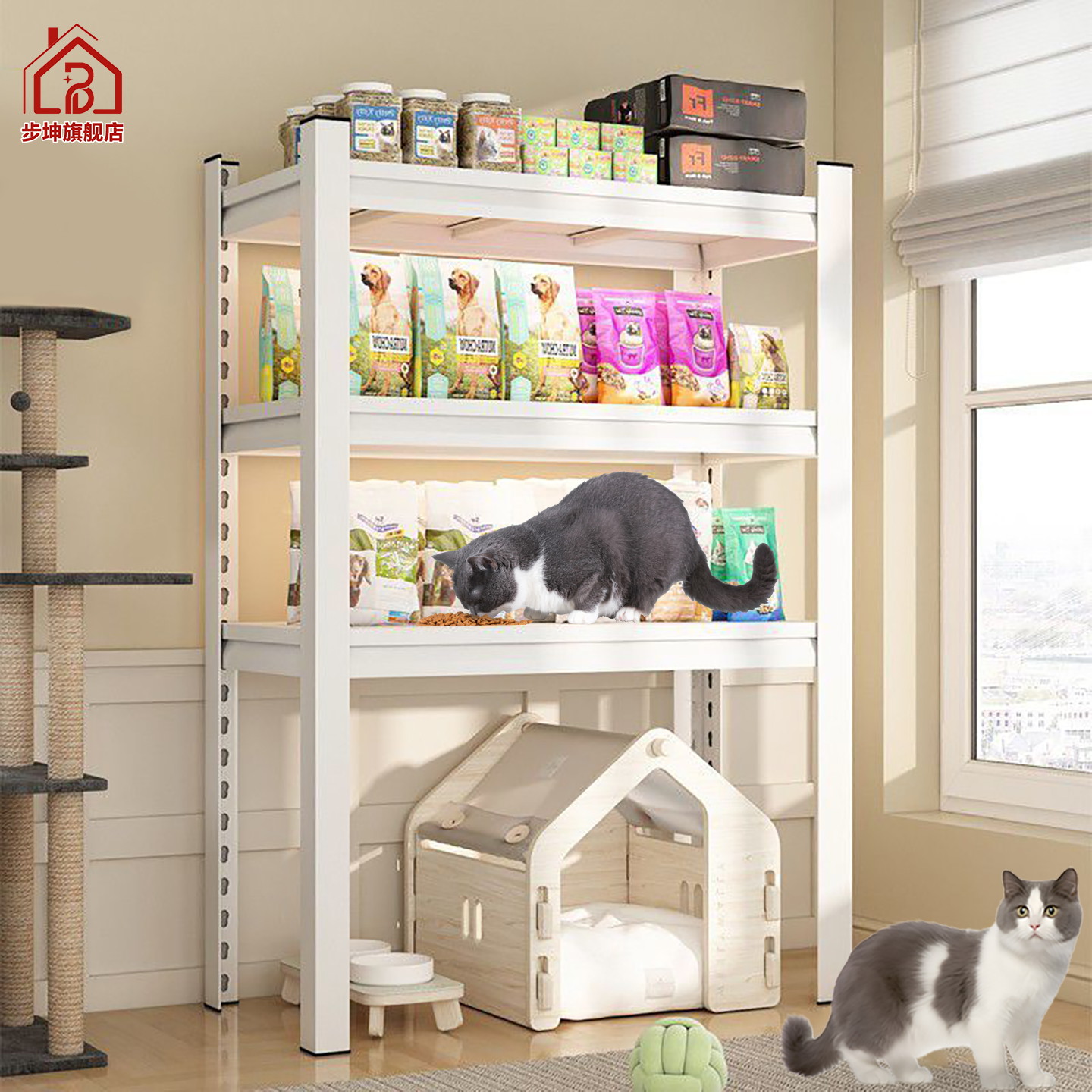 猫粮罐头宠物用品收纳置物架