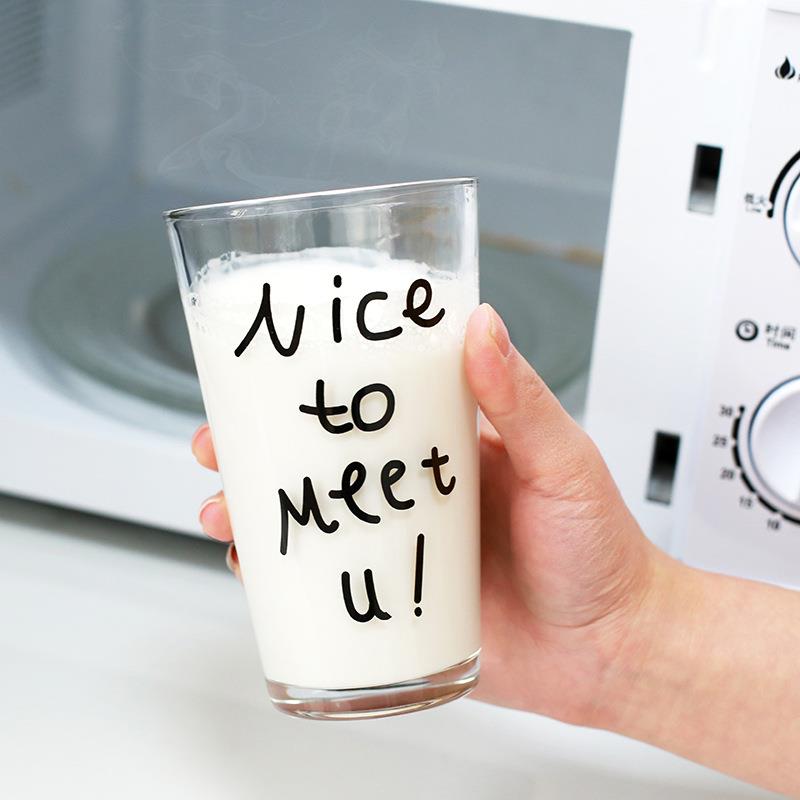 网红牛奶杯450ml刻度早餐杯带盖吸管杯创意家用玻璃杯可制礼品