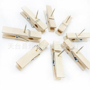 饰相片创意办公跨境亚马逊 工厂木夹子带钉子镶嵌图钉大头钉装