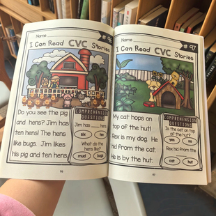 点读版小学英语阅读理解CVC Stories120篇故事小短文练习册作业纸