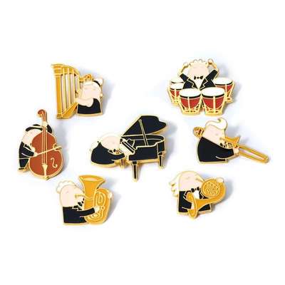 指头人交响乐团钢琴竖琴长号乐器徽章音乐演奏家礼物小众胸针