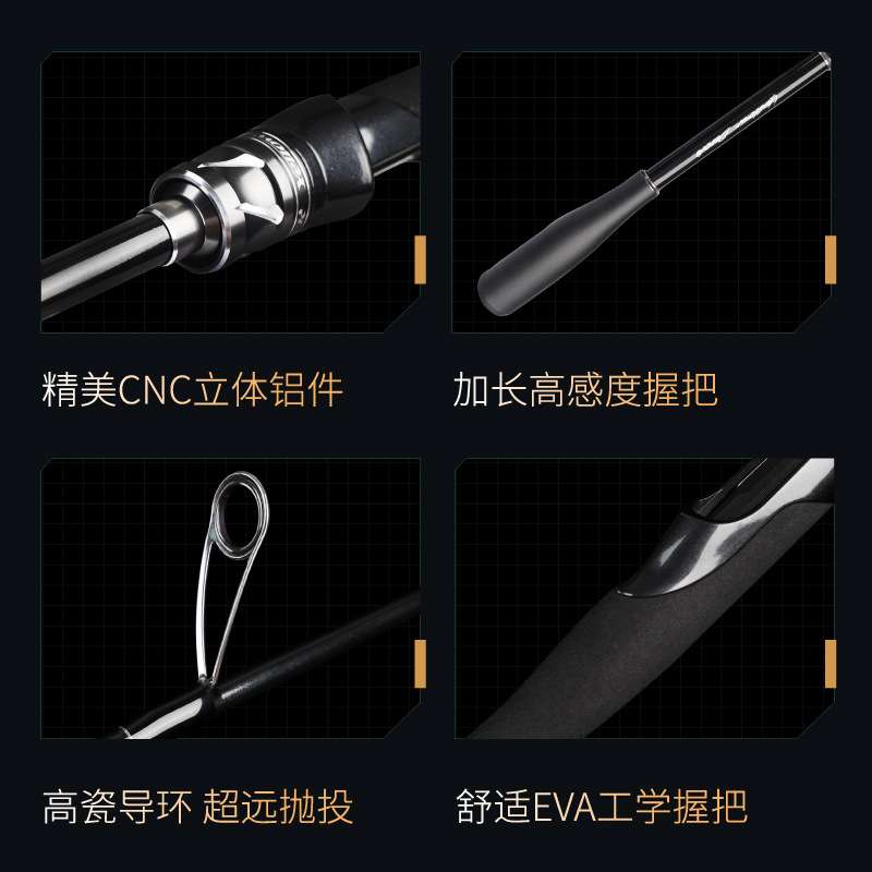 科美龙直柄路亚竿套装纺车轮超硬远投鱼竿碳素抛竿淡水路亚杆全套