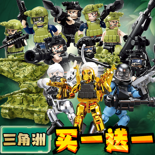 三角洲行动重型坦克盲袋积木超可动人仔炮魂士兵武器儿童手工玩具