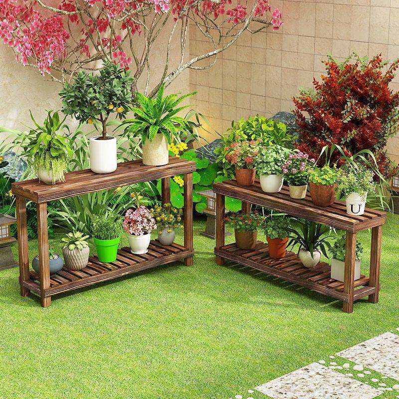 窗台花架实木多层阳台客厅室内花盆阶梯飘窗多肉架子落地式美之程