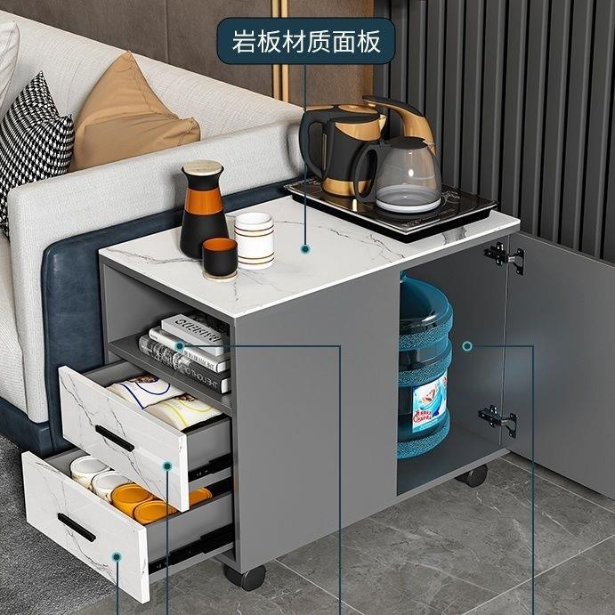 轻奢岩板简约角几沙发边几客厅可移动茶几侧边储物收纳小型茶桌