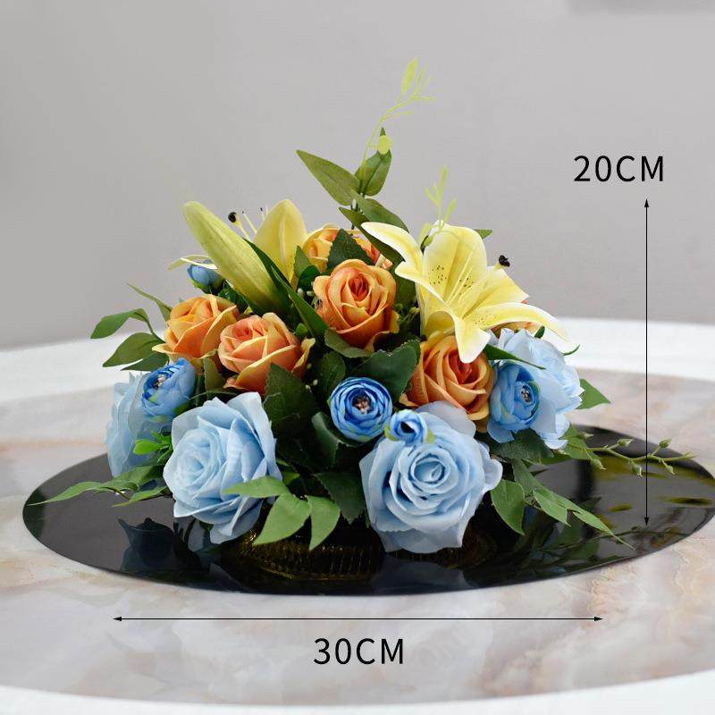 餐厅酒店桌花摆件百合款圆桌餐桌花摆花饭店桌面转盘中间台花假花,3C数码配件,USB灯,淘宝优惠券,粉丝福利购,淘宝优惠卷