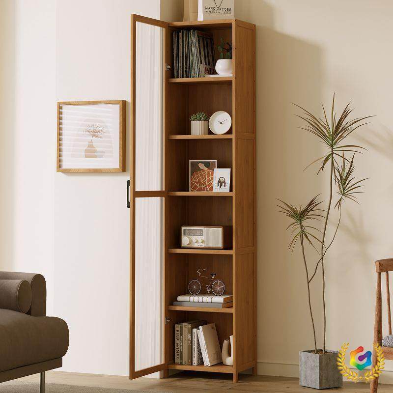 书架落地置物架家用实木书柜带门防尘透明玻璃门一体靠墙储物柜子,3C数码配件,USB灯,淘宝优惠券,粉丝福利购,淘宝优惠卷