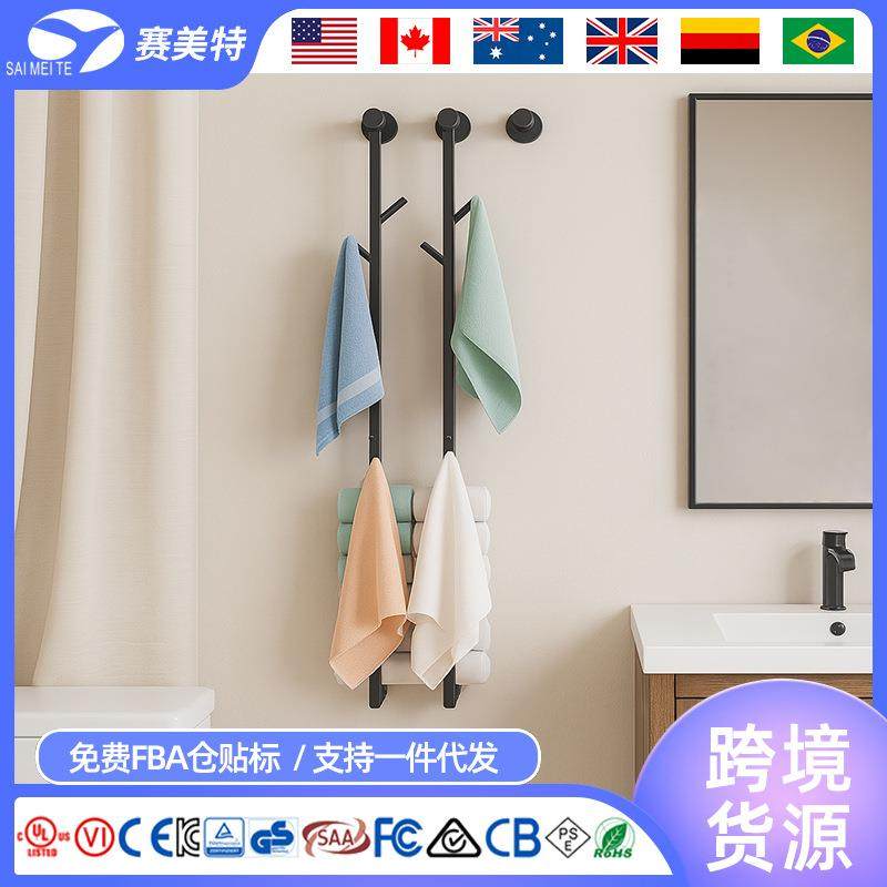 跨境高端加热烘干架卫生间智能浴巾杆恒温304不锈钢电热毛巾架厂