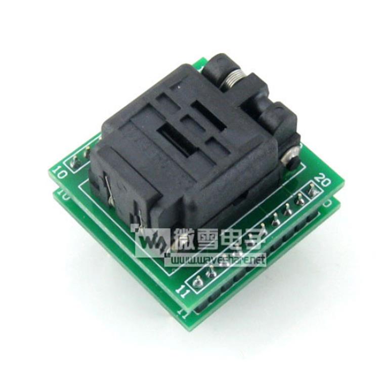 QFN20转DIP20编程座IC测试座20QN50S14040带板引脚间距0.5mm