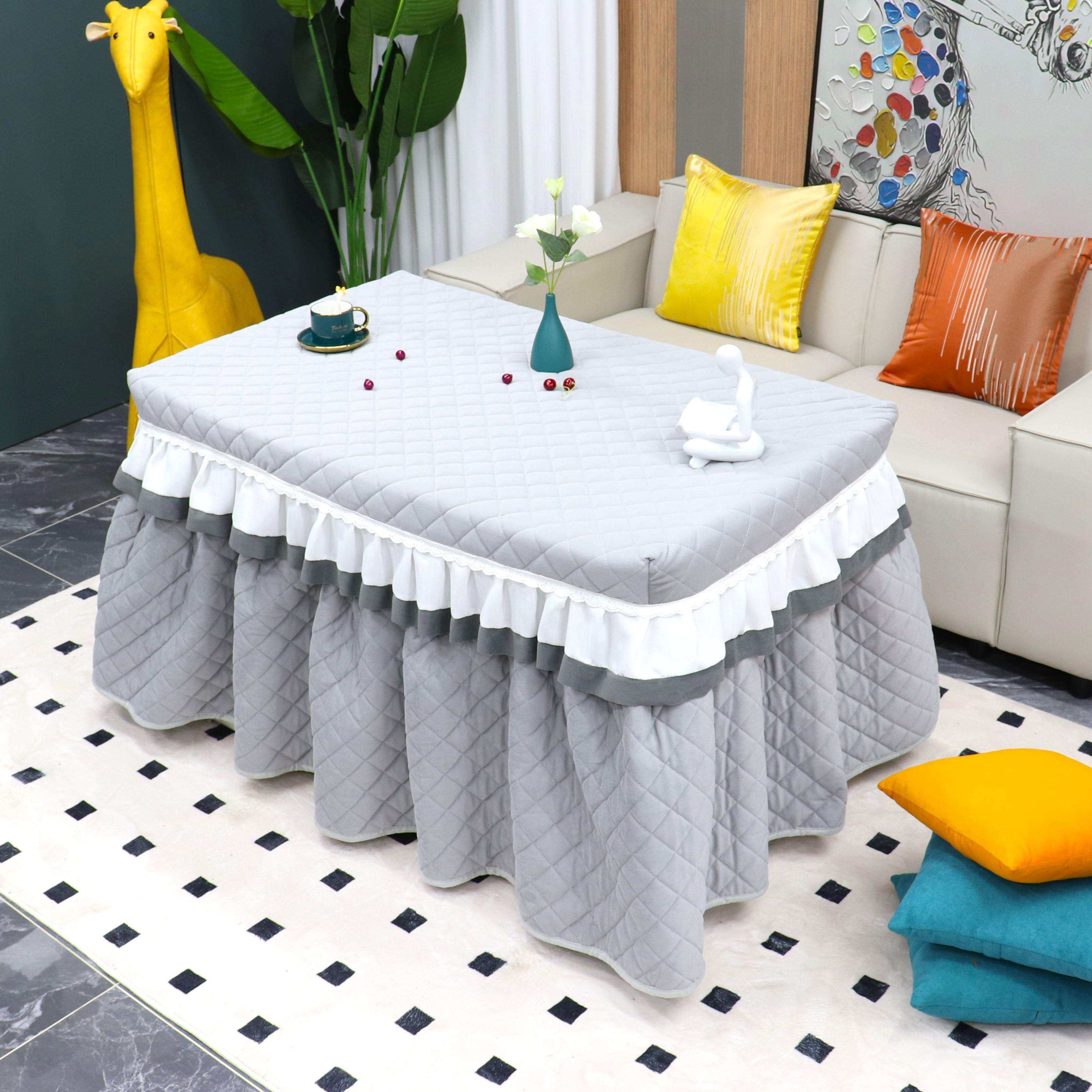 新款灰色长方形取暖桌烤火罩双面加绒加厚茶几电炉罩桌套家用冬季,电子元器件市场,其它元器件,淘宝优惠券,粉丝福利购,淘宝优惠卷