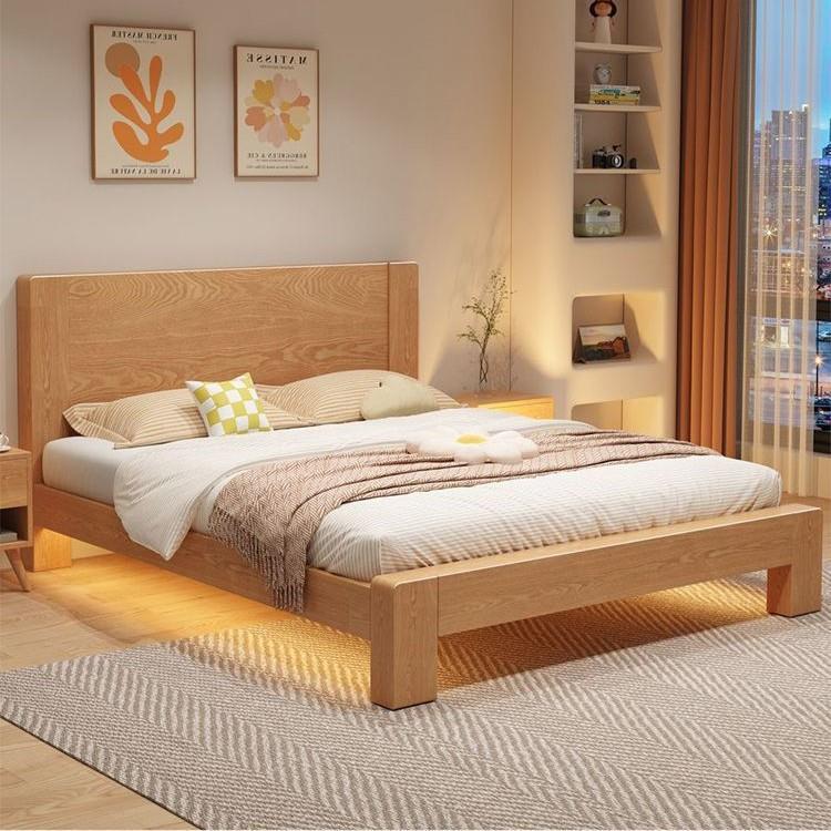 现代简约双人1.8x2米主卧大床家用1.5米小户型出租房1.2m单人床架