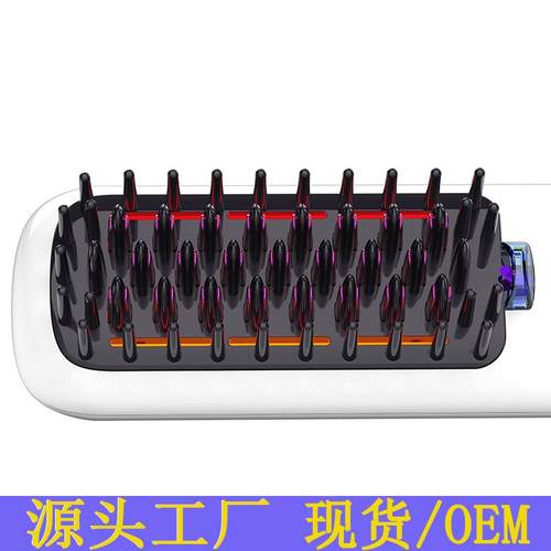 2021款亚马逊跨境负离子直发梳多功能三档调温直发器卷发梳卷发棒