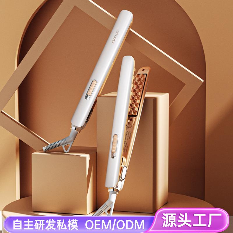 跨境电商亚马逊爆款负离子蓬松格子玉米须垫高颅顶烫发器电夹板