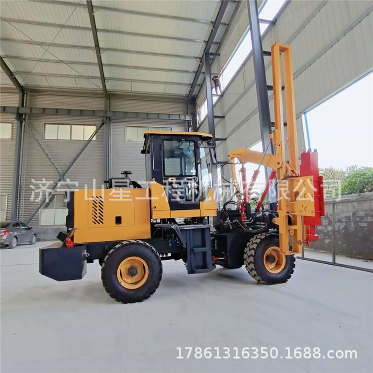 装载式公路护栏打桩机液压打拔钻一体机波形围栏打桩机