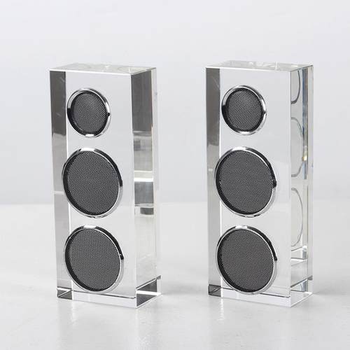 现代音乐主题水晶音响功放组合摆件样板间售楼处客厅桌面轻奢饰品