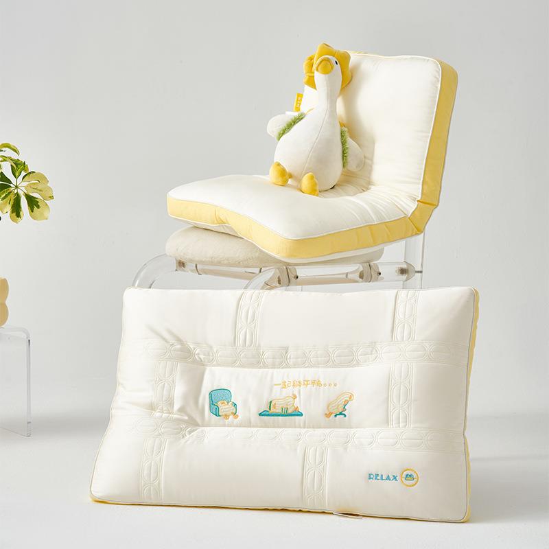 新款躺平鸭蚕丝蛋白枕枕头枕芯护颈零压可爱学生枕安心睡眠枕头