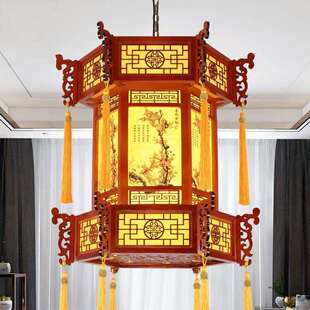 中式仿古宫灯客厅大堂茶楼酒楼博物馆寺院庙宇装饰全实木灯具吊灯