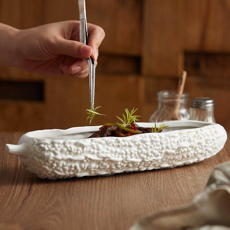 创意白色陶瓷造型好看盘子菜盘家用长条深盘酒店餐厅意境菜餐具S,3C数码配件,USB灯,淘宝优惠券,粉丝福利购,淘宝优惠卷